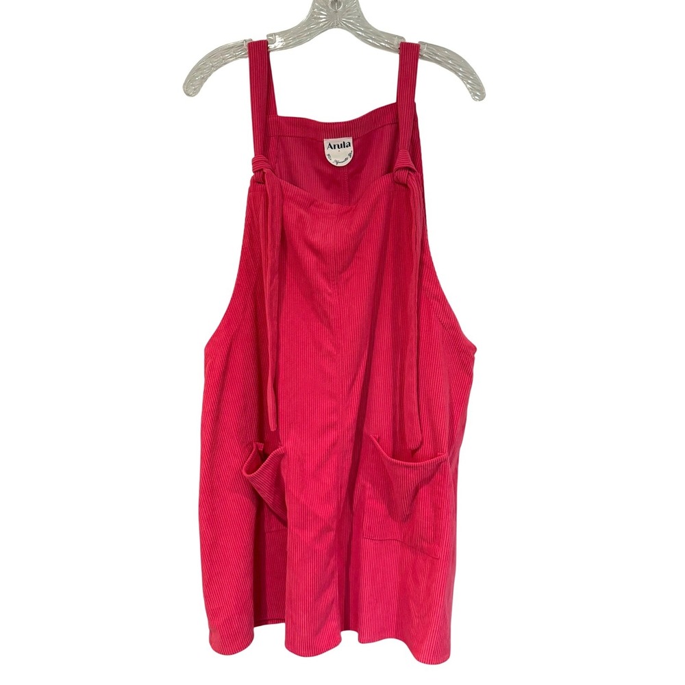 Arula Corduroy Pinafore Dress Jumper Women's 1X Pink Preppy Feminine Dainty